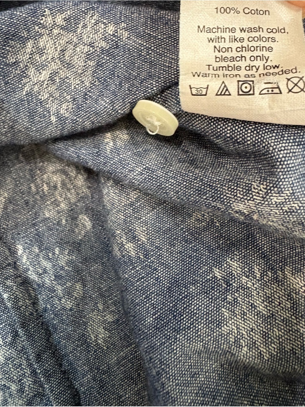 J.Crew Floral Chambray Button Down Shirt Size S Blue White Cotton Blouse 31541 - Picture 6 of 8